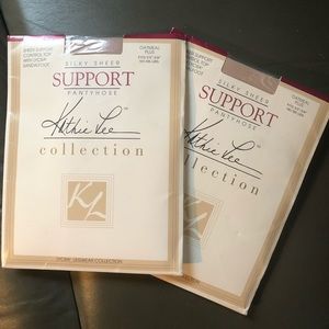 Kathie Lee Silky Sheer Support Pantyhose Oatmeal